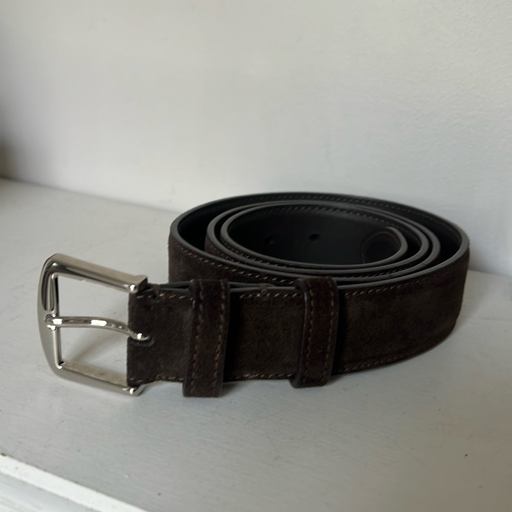 Loro Piana Brown Suede Belt